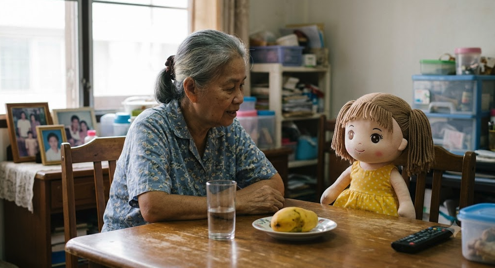 ภาพประกอบแสดงความทรงจำเกี่ยวกับผู้สูงอายุที่เพื่อนคุยจดจำไว้